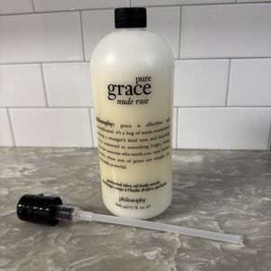 Philosophy Pure Grace Nude Rose Perfumed Olive Oil Body Scrub 32 oz Sealed Pump